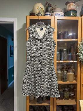 Vintage Marianne Leopard Print Sleeveless Button-Down Mini Dress Size Large